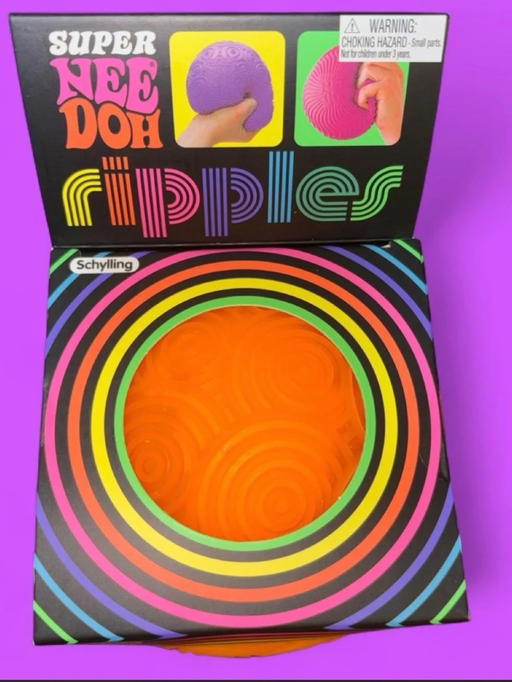 Schylling Super NeeDoh Ripples Orange Sensory Toy 💯 authentic